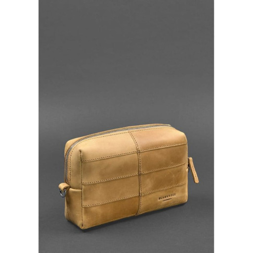 Шкіряна косметичка-несесер 3.1 Жовтий Crazy Horse