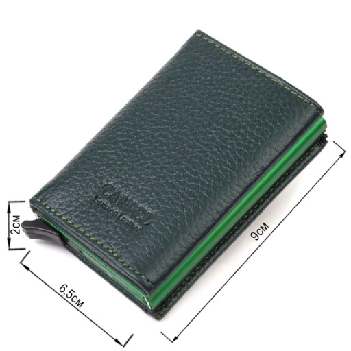 Картхолдер унісекс у три складання з автоматичним механізмом з натуральної шкіри флотар CANPELLINI 21932 Зелений