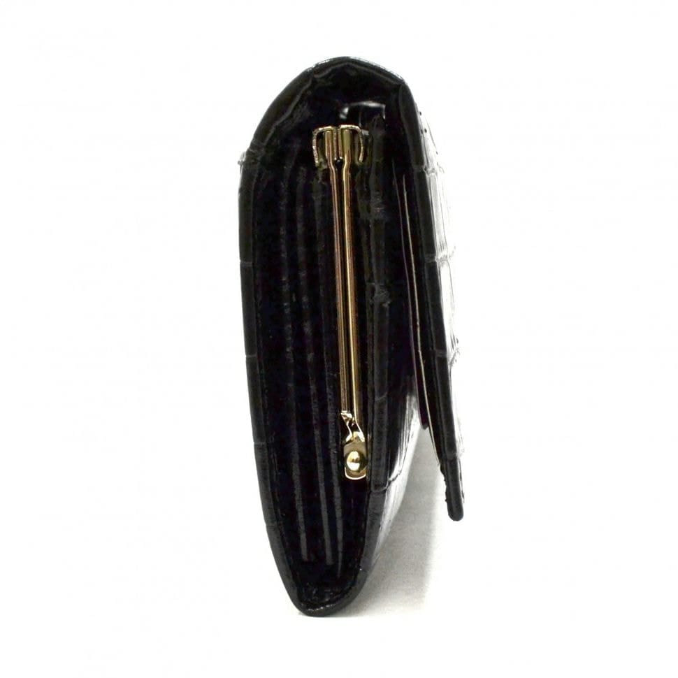 Гаманець жіночий шкіряний CANPEL 2034-2 чорний кроко