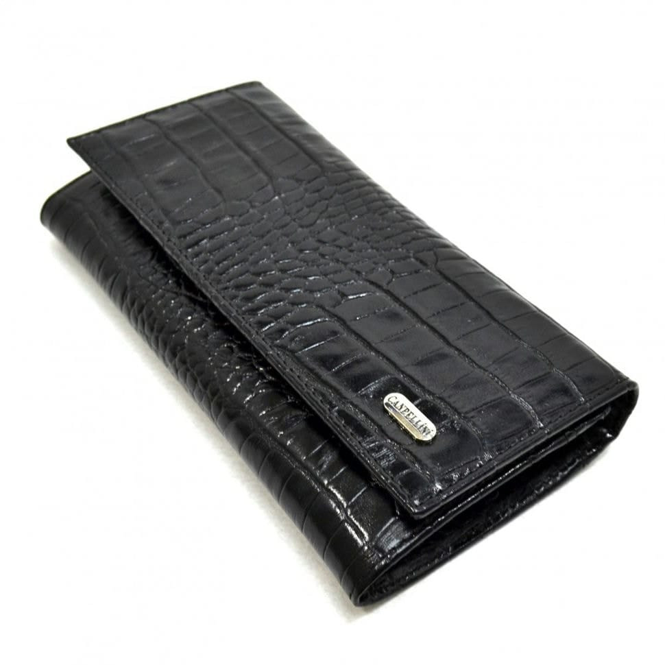Гаманець жіночий шкіряний CANPEL 2034-2 чорний кроко