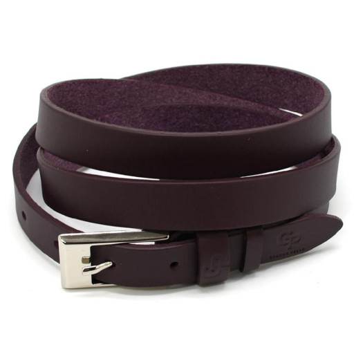 Ремінь жіночий тонкий Grande Pelle 26130030033 у кольорі марсала.