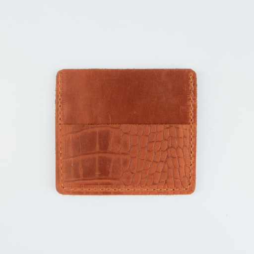 Чоловічий картхолдер із натуральної шкіри Crazy Horse тиснення крокодил SH026 (світло-коричневий)