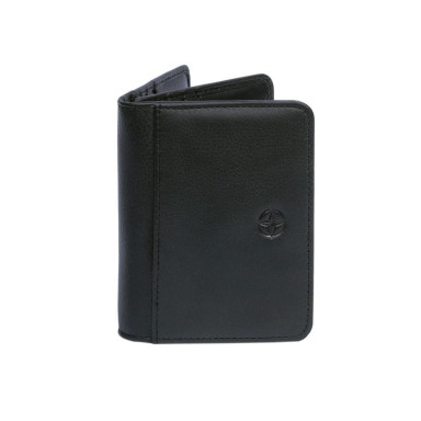 Leather credit card holder Cortina 5023 nero black