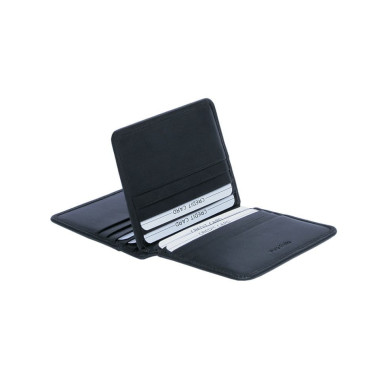 Leather credit card holder Cortina 5023 nero black