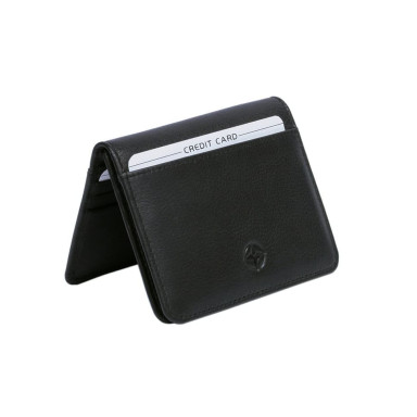 Leather credit card holder Cortina 5023 nero black