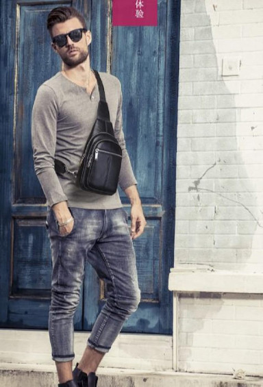 Стильный слинг для мужчины из натуральной кожи Tiding Bag A25F-5060A