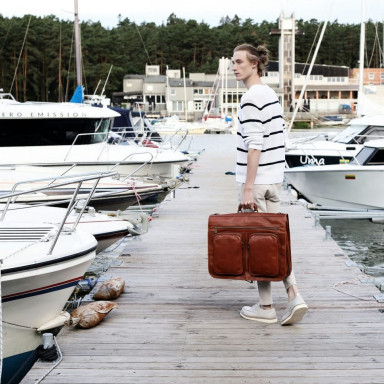 Leather briefcase, garment, suit bag - The Big Sleep - Time Resistance 5220201