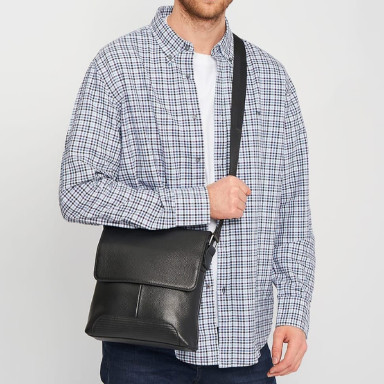 Men's leather bag Keizer K198089-black