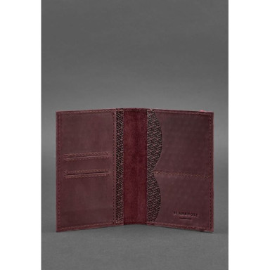 Leather Passport Cover 2.0 Burgundy Carbon