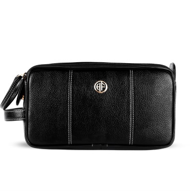 Hammonds Flycatcher TC4002 Black Leather Toiletry Bag