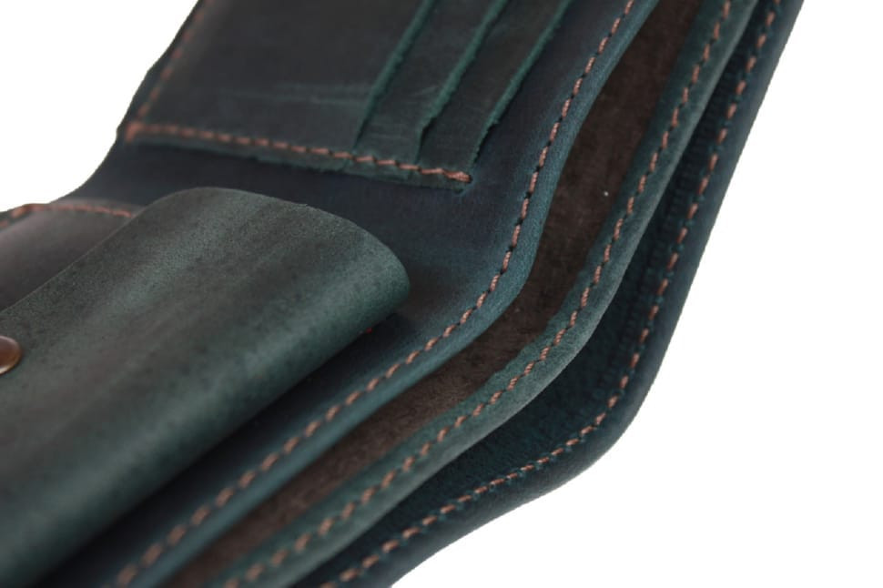 Womens small leather wallet SULLIVAN 104-9(8) green