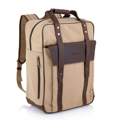 Transformer backpack bag, canvas and leather RC-3943-4lx TARWA