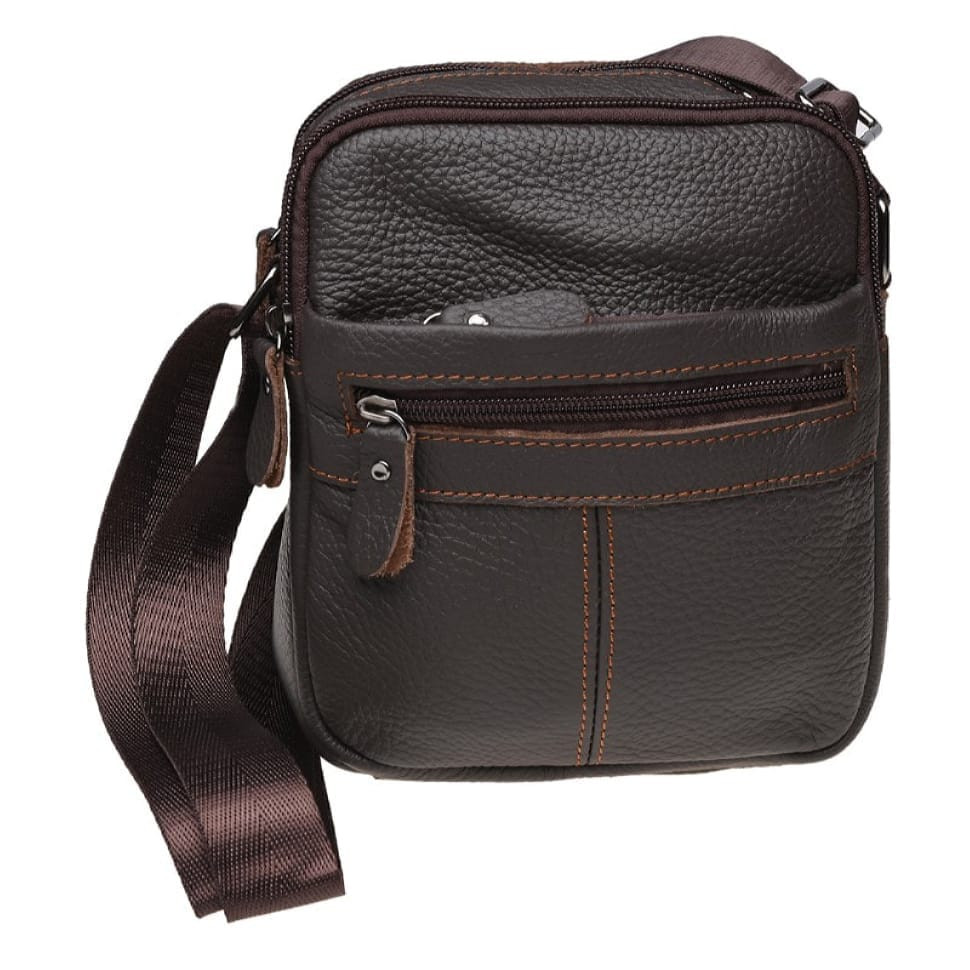 Чоловіча шкіряна сумка через плече Keizer K11816-brown