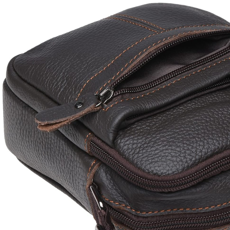 Чоловіча шкіряна сумка через плече Keizer K11816-brown