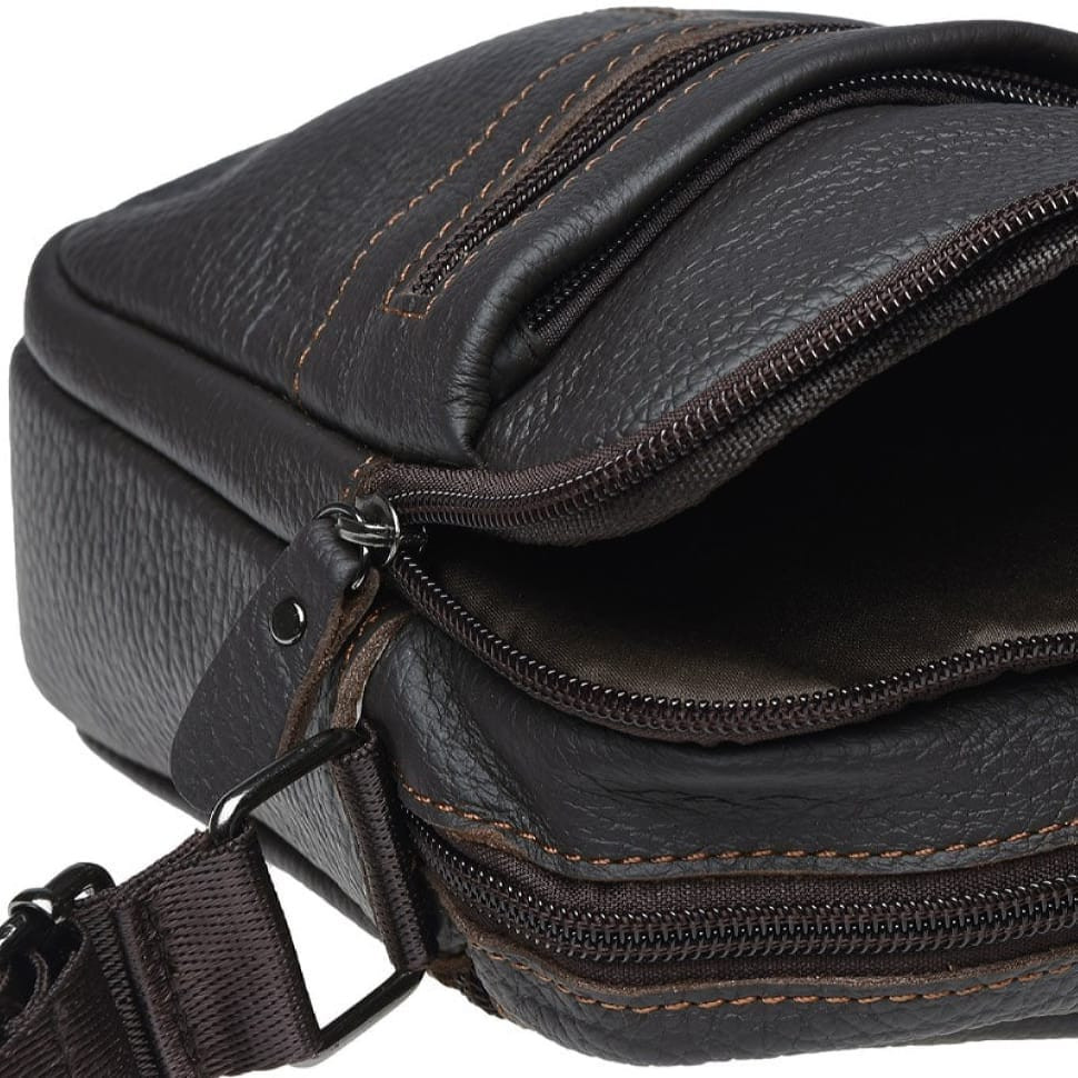 Чоловіча шкіряна сумка через плече Keizer K11816-brown