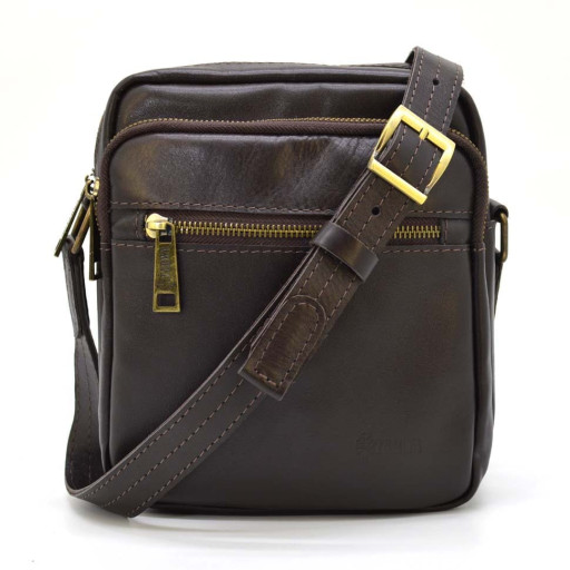 Чоловіча шкіряна сумка через коричневе плече GC-8086-3md TARWA