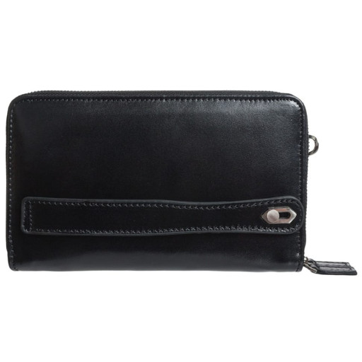 Барсетка шкіряна кистьова DESISAN 256-1 чорний гладкий