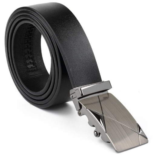 Чоловічий ремінь з пряжкою автомат діагональ Vintage 20252 Чорний