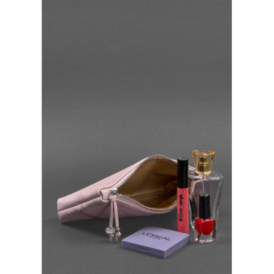 Women's leather cosmetic bag pink