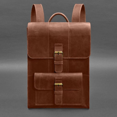 Brit Leather Backpack Light Brown Crazy Horse