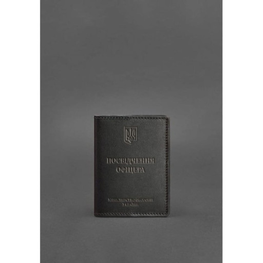 Шкіряна обкладинка для посвідчення офіцера 9.0 чорна Crazy Horse