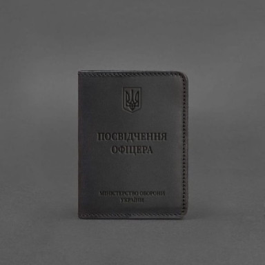 Leather cover for officer ID 9.0 black Crazy Horse