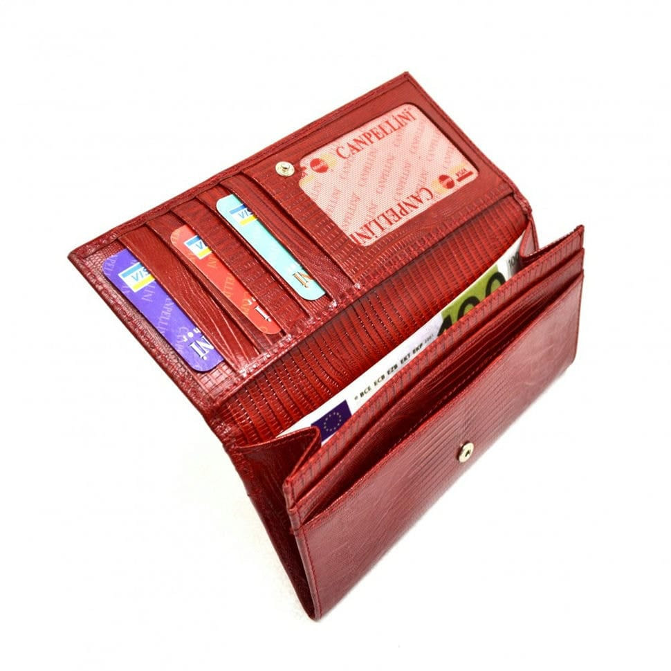 Гаманець жіночий шкіряний CANPEL 2035-15 червоний лазер