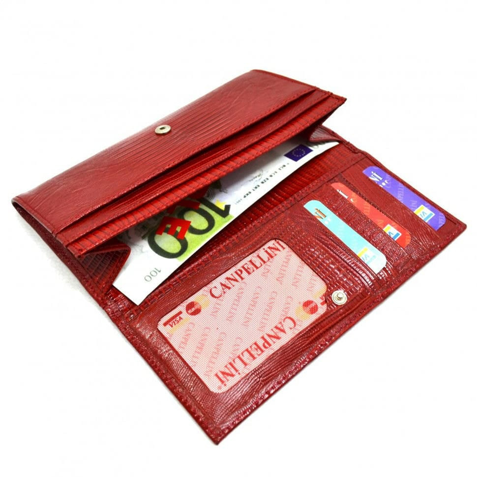 Гаманець жіночий шкіряний CANPEL 2035-15 червоний лазер