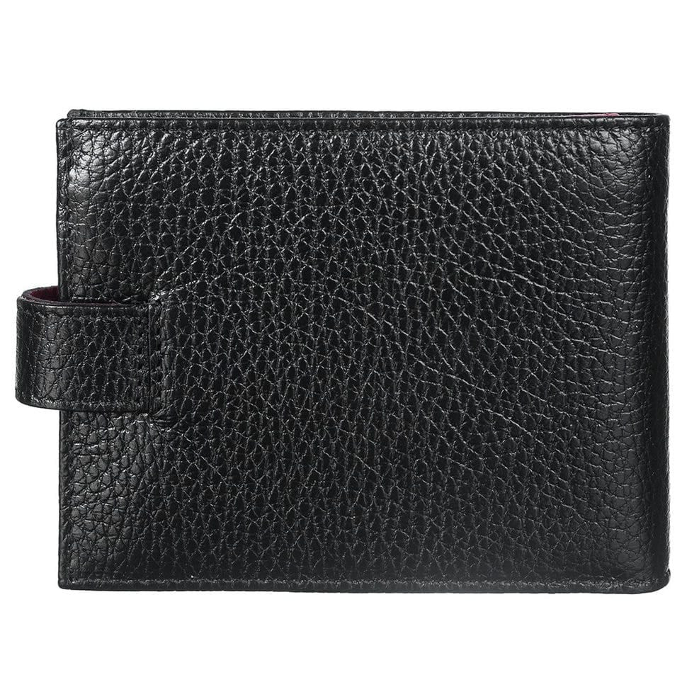 Портмоне кожаное Desisan 041-02 черный флотар с красным