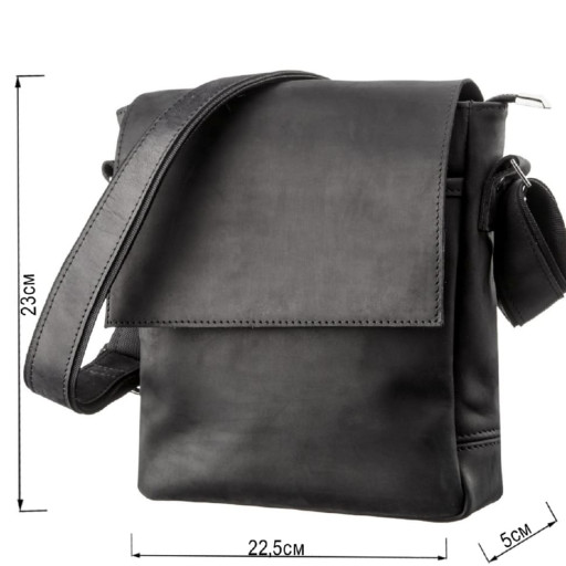 Сумка чоловіча SHVIGEL 11171 шкіряна Чорна