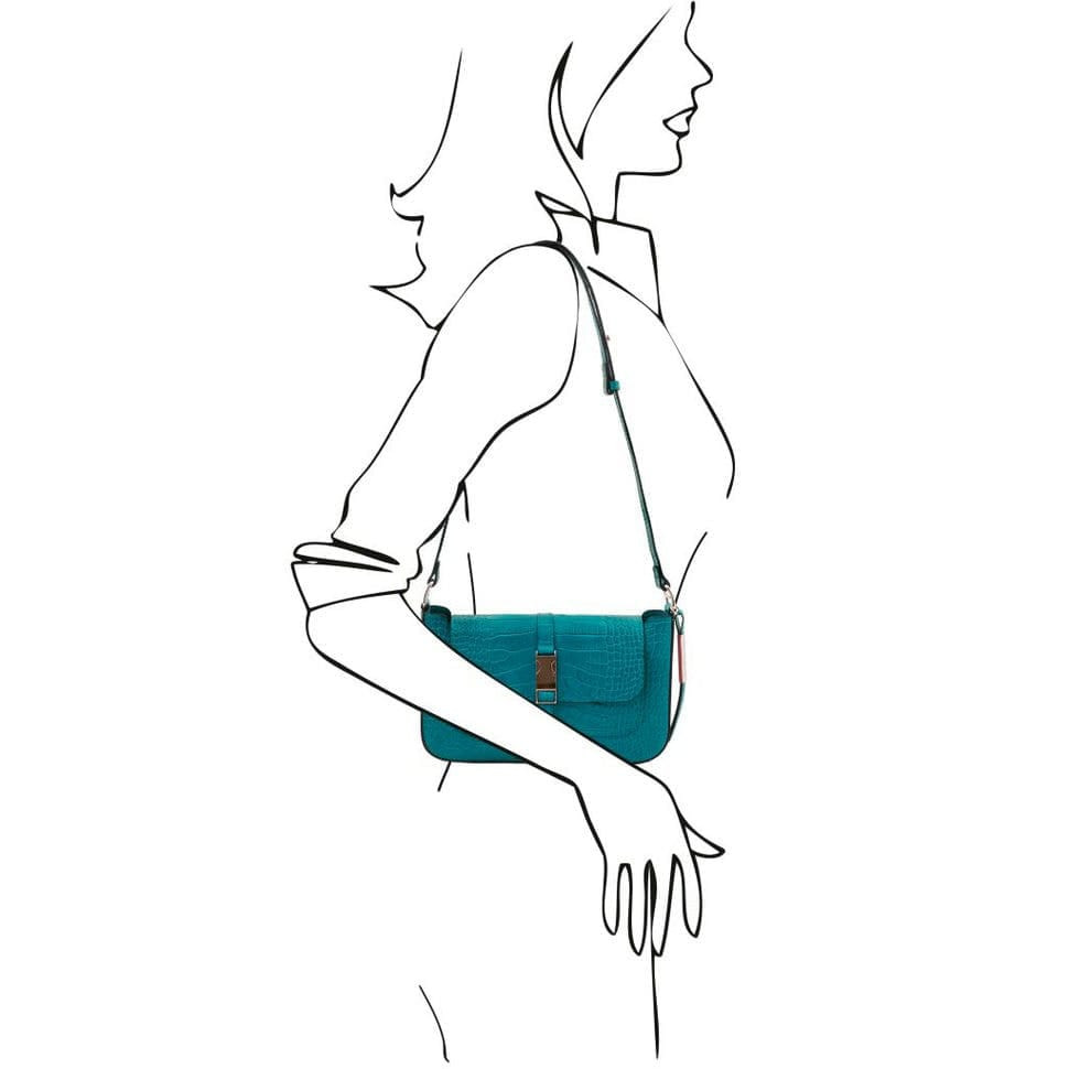 Сумка жіноча з принтом під крокодила Tuscany Noemi Croc TL142065