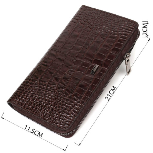 Великий чоловічий клатч з одним відділенням з натуральної шкіри з тисненням під крокодила BOND 22028