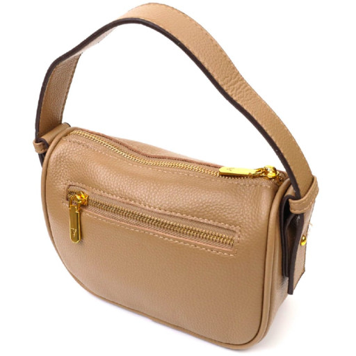 Сумка на плече крос-боді з натуральної шкіри 22128 Vintage Бежева
