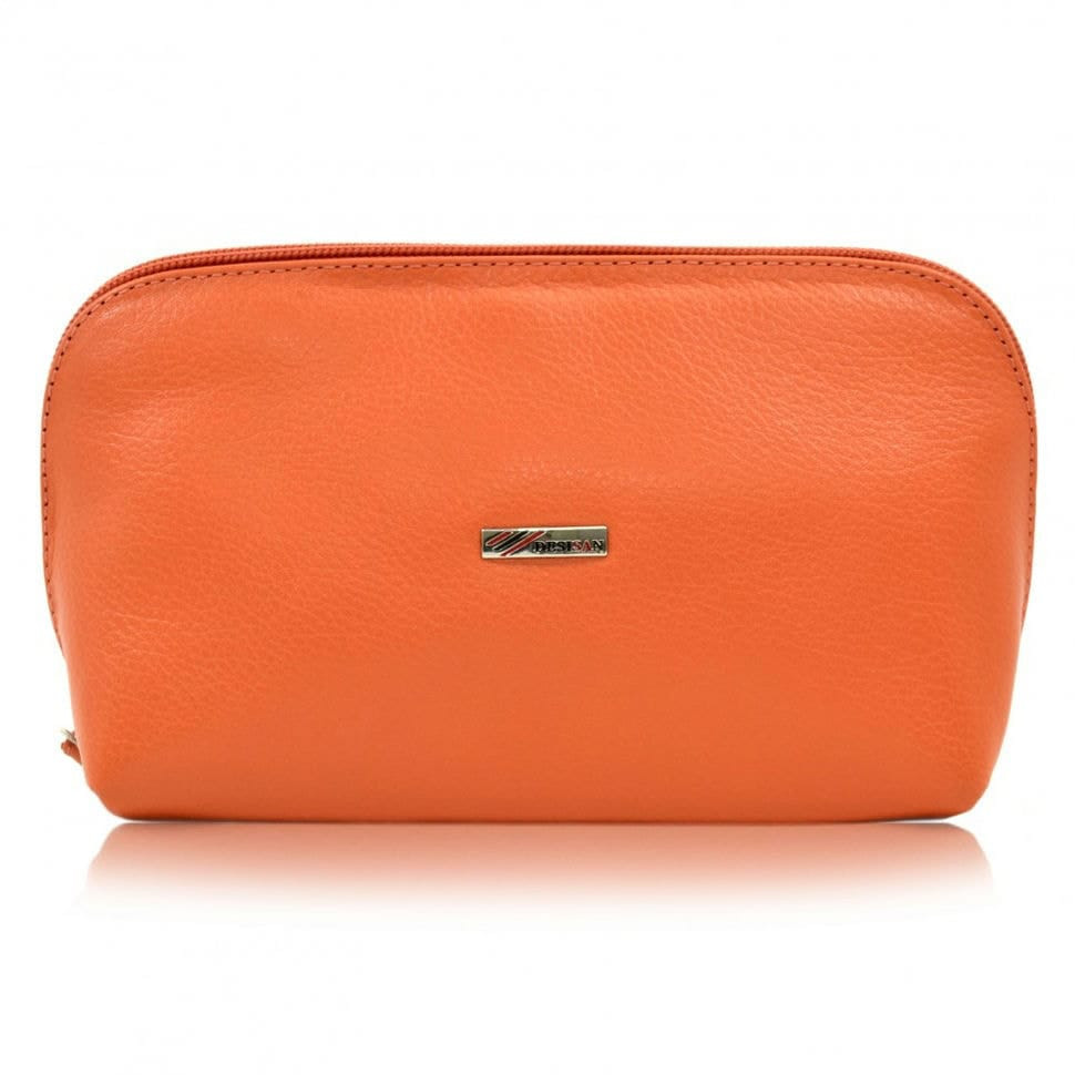 Косметичка шкіряна Desisan 1-374 помаранчевий флотар
