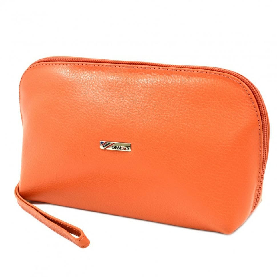 Косметичка шкіряна Desisan 1-374 помаранчевий флотар