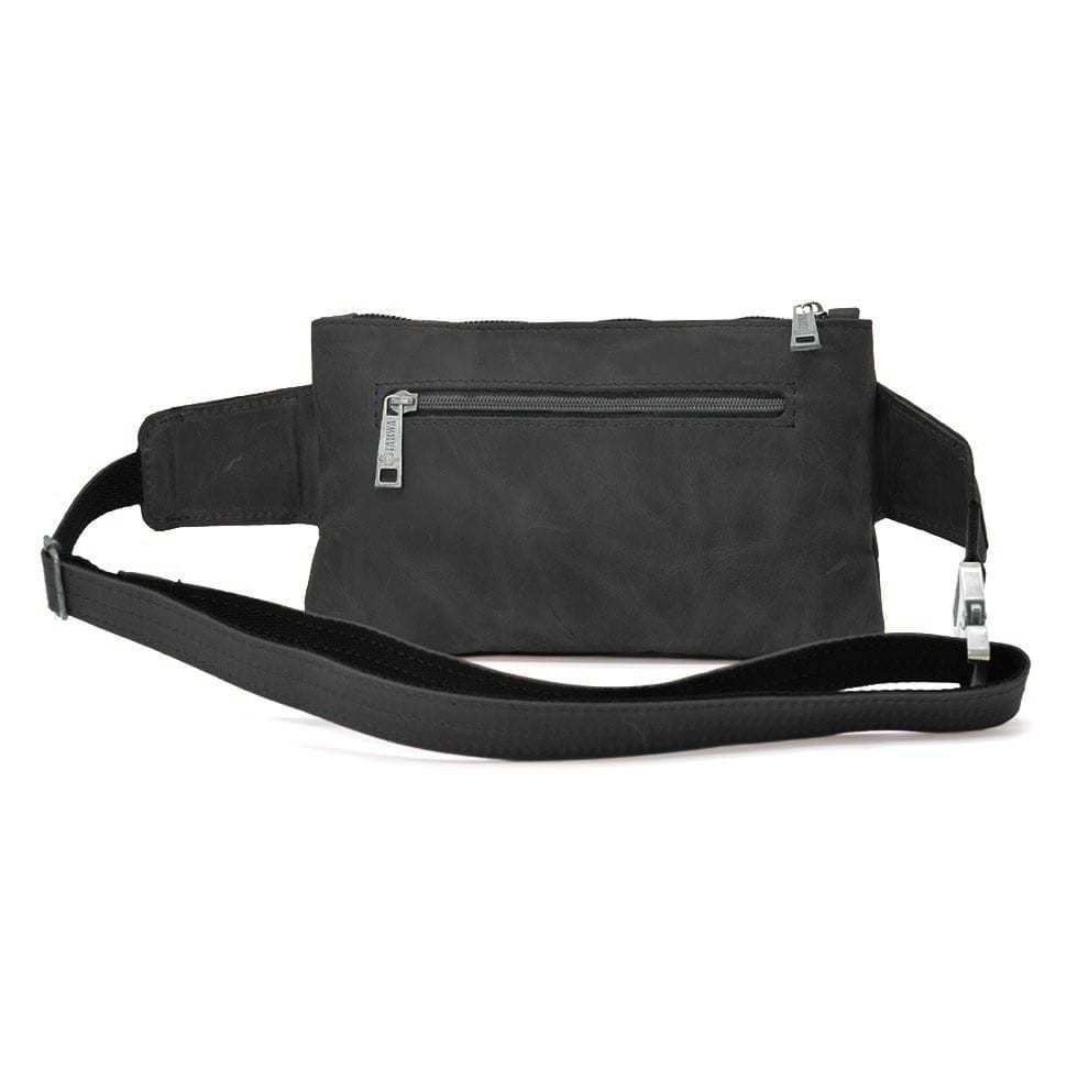 Поясна сумка шкіряна бананка RA-8137-4lx бренд TARWA чорна