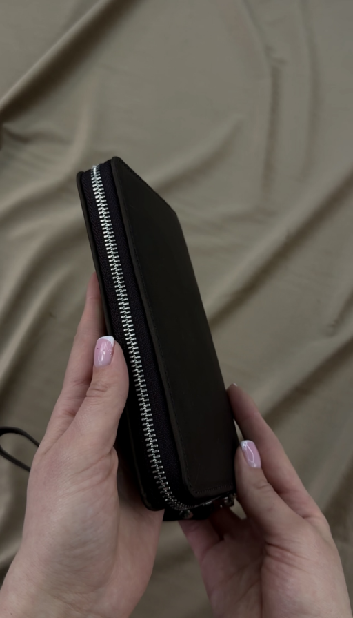 Шкіряний клатч-гаманець із натуральної шкіри Crazy Horse (коричневий)