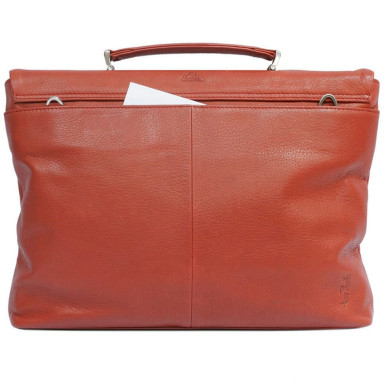 Leather briefcase Contatto 9160-35 rosso red