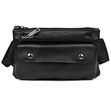 Belt bag made of genuine leather, banana FA-8136-3md TARWA black flotar