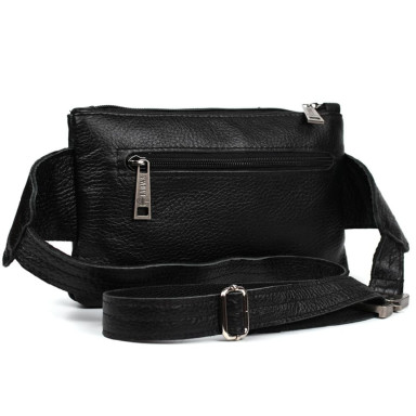 Belt bag made of genuine leather, banana FA-8136-3md TARWA black flotar