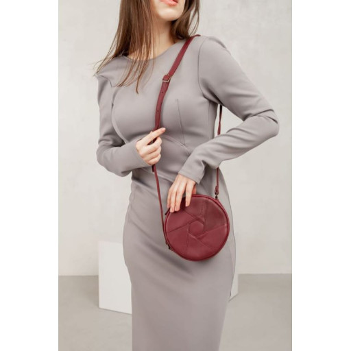 Шкіряна жіноча сумка Бон-Бон бордова