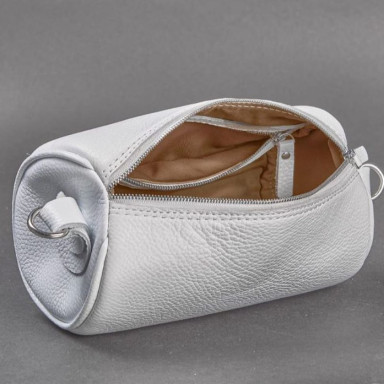 Cylinder leather crossbody bag white floatar