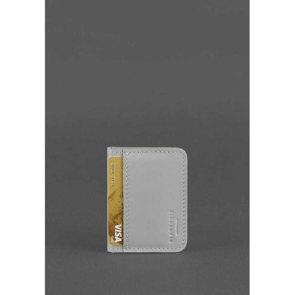 Шкіряна обкладинка для ID-паспорта та прав водія 4.1 Сіра з гербом