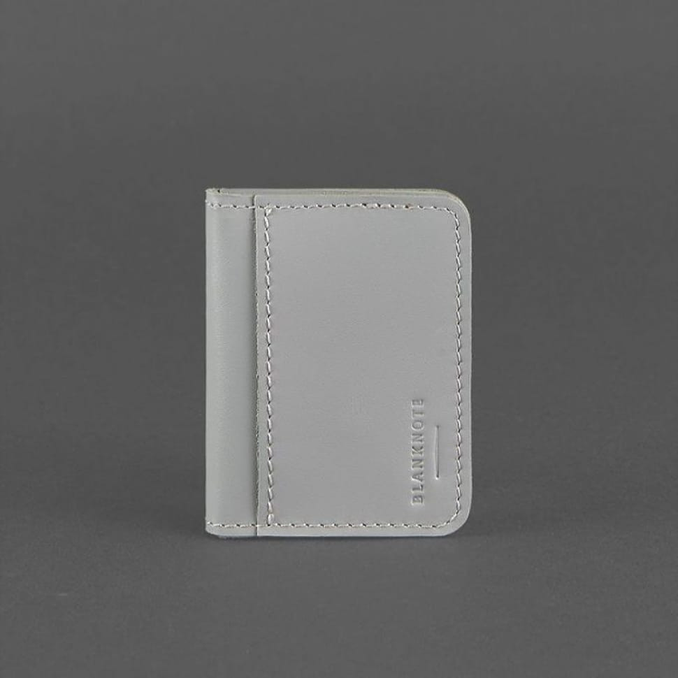 Шкіряна обкладинка для ID-паспорта та прав водія 4.1 Сіра з гербом