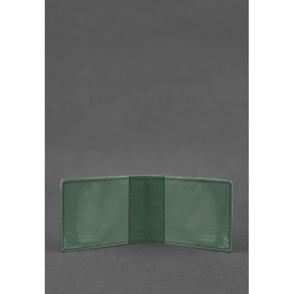 Кожаная обложка для разрешения на оружие зеленая Crazy Horse