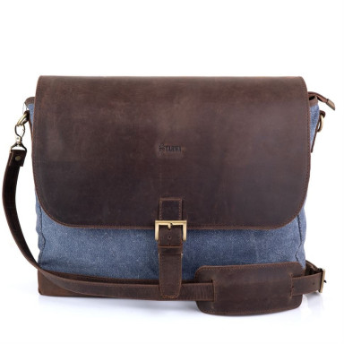 Tarwa men's blue canvas shoulder bag RK-1809-4lx