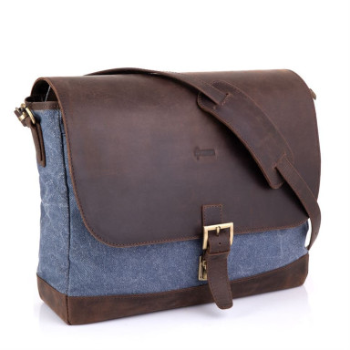 Tarwa men's blue canvas shoulder bag RK-1809-4lx