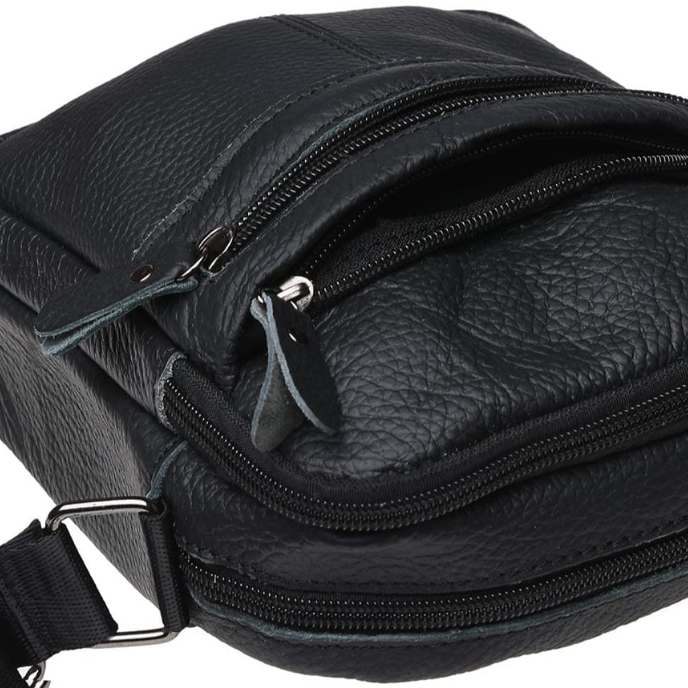 Чоловіча шкіряна сумка через плече Keizer K11816-black