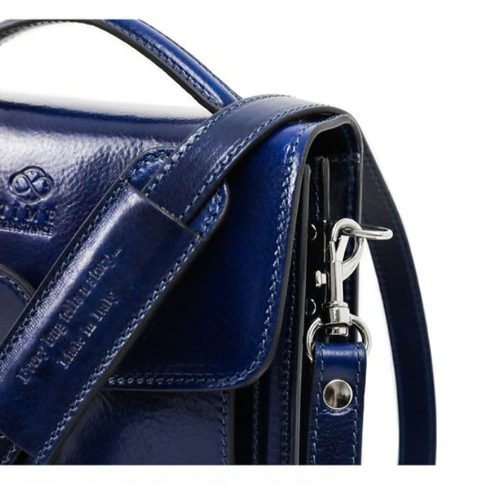 Маленький шкіряний портфель барсетка - Walden - синій Time Resistance 5229401