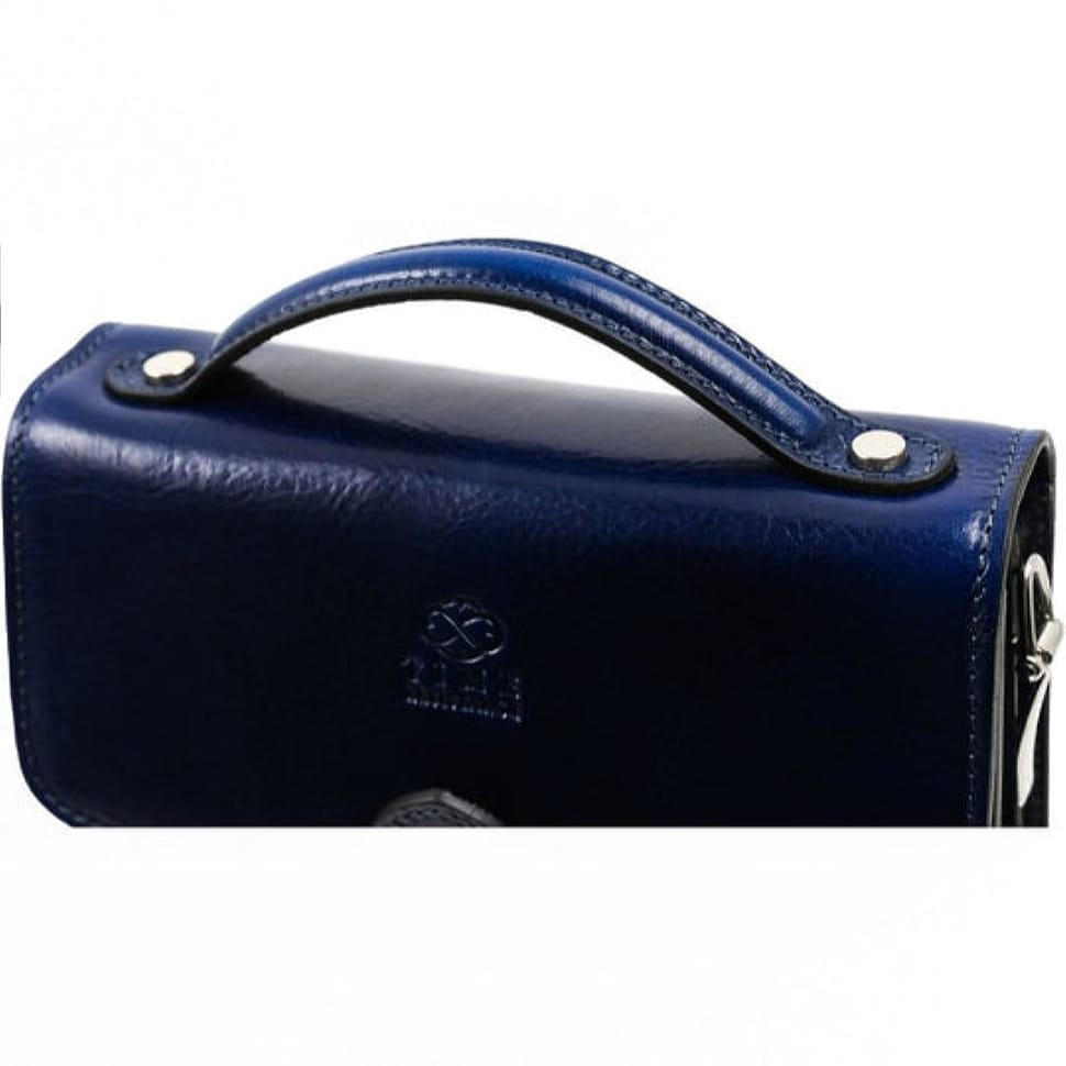 Маленький шкіряний портфель барсетка - Walden - синій Time Resistance 5229401